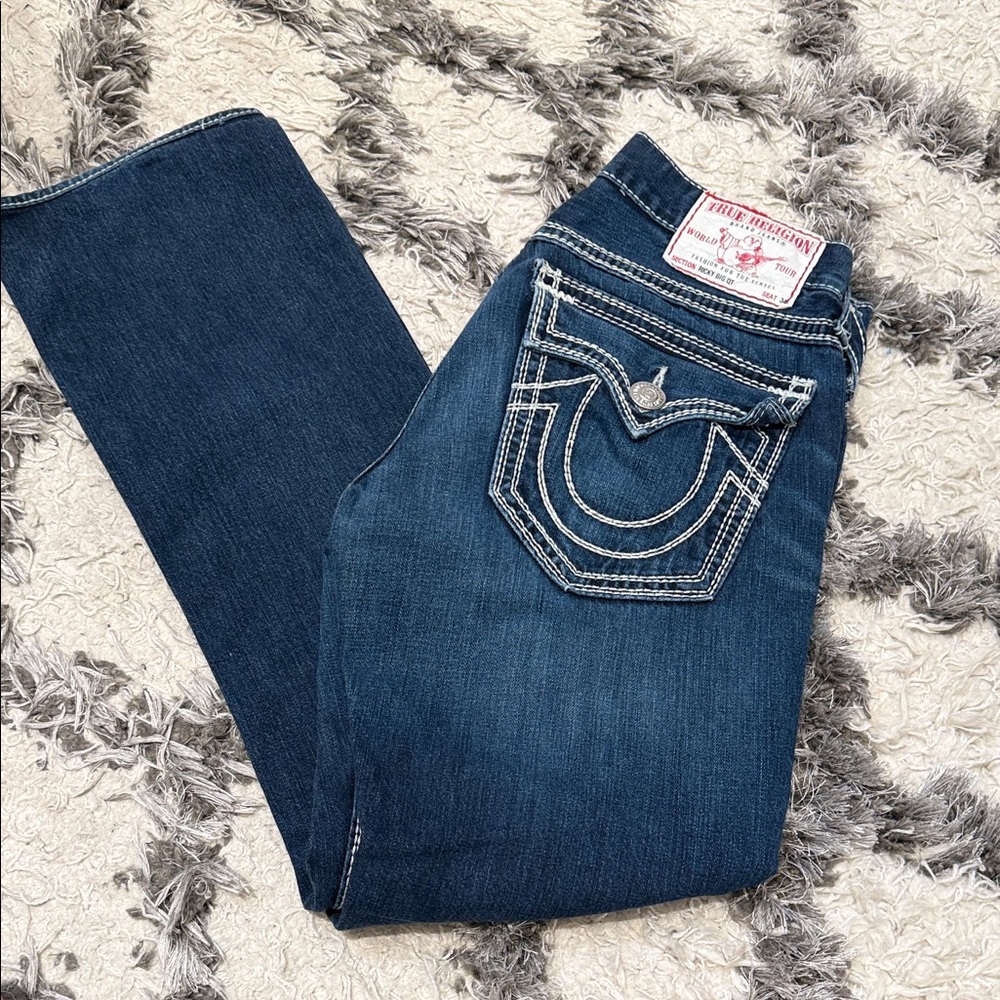 True Religion Men’s Dark Blue Straight Leg Jeans